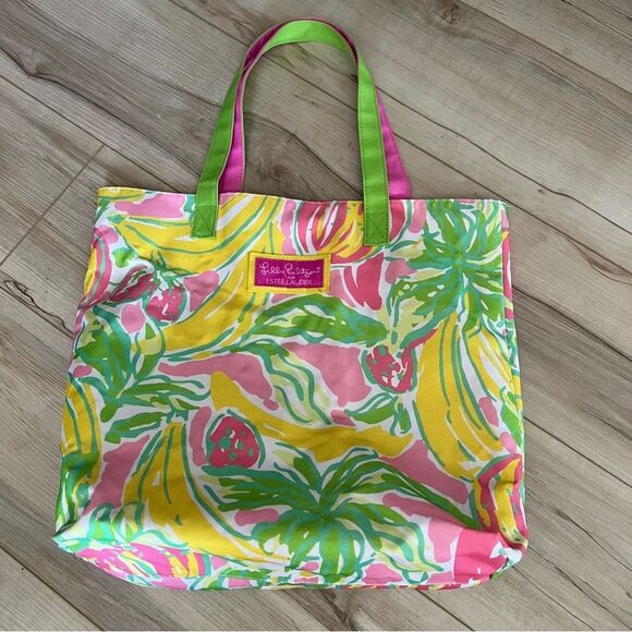 Lilly Pulitzer x Estée Lauder Tropical Banana Tote Bag beach - Picture 2 of 4